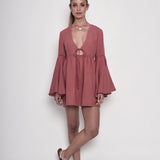 Coral Fever Linen Dress
