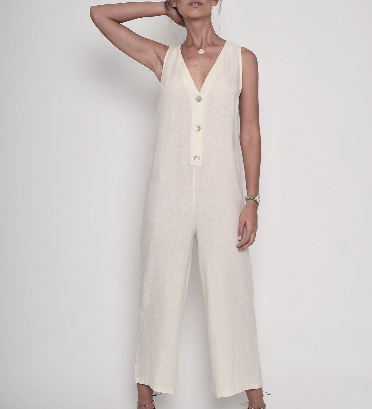 By the Lake Maggiore Linen Jumpsuit